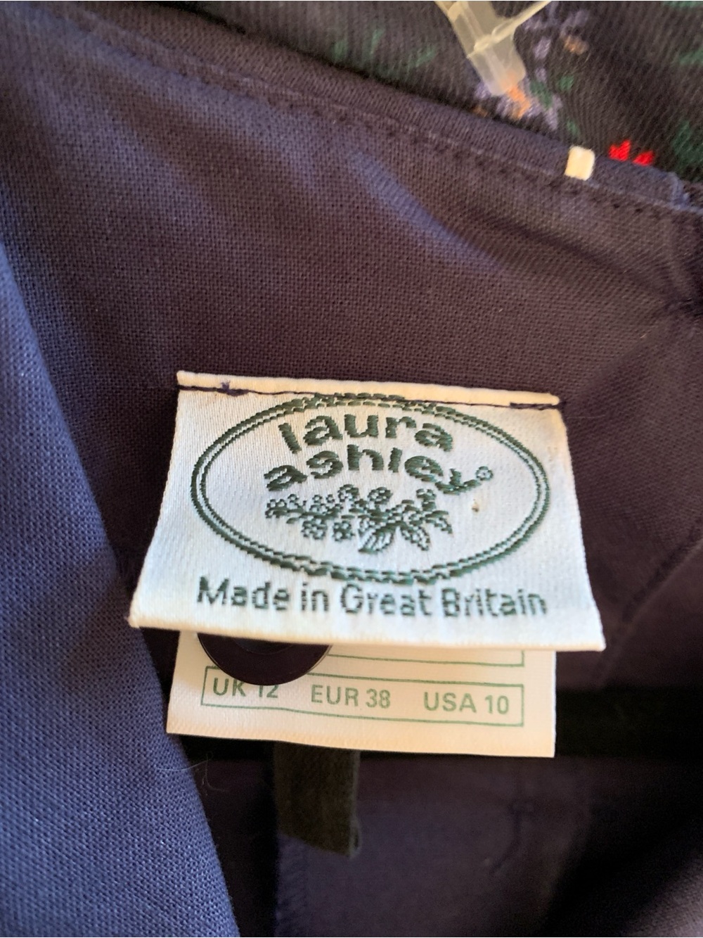Vintage Laura Ashley MIDI Navy  Sailor-Style Dress with White Bow Accent - Picture 4 of 15